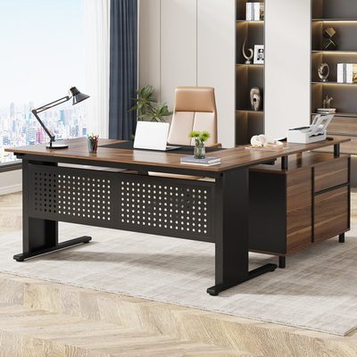 Ottovile 63" Executive Desk with File Cabinet