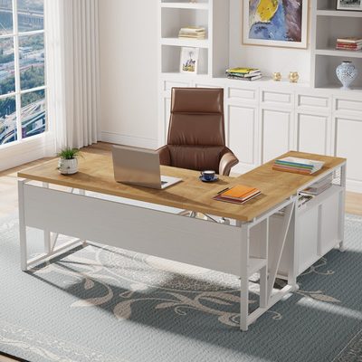 Lympsham 2-Piece Executive Desk and Lateral File Cabinet