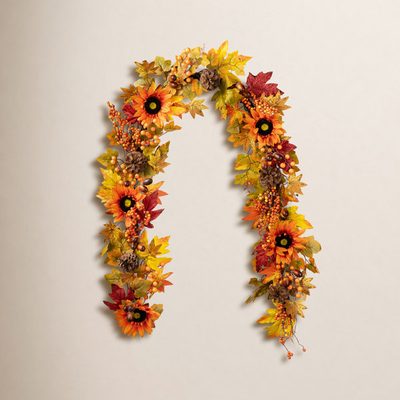 72" Faux Sunflower and Berry Garland