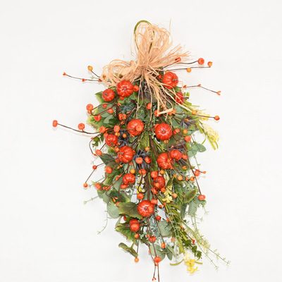 24" Farmhouse Twig Greenery Pumpkin Berry Fall Swag