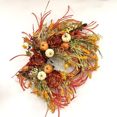 26" Faux Fall Pumpkin Berry Front Door Wreath