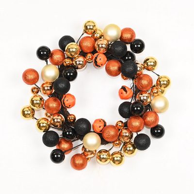 20" Artificial Fall Ball Ornament Pumpkin Wreath for Front Door