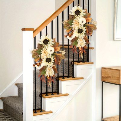 Fall Decor Wreaths for Front Door, Set of 2