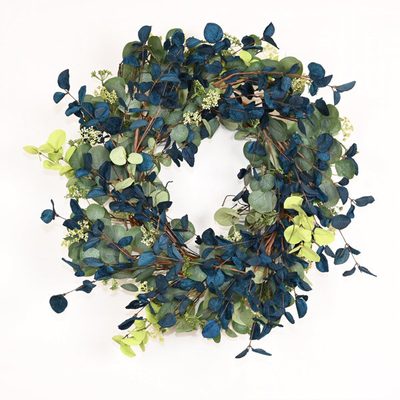 26" Farmhouse Twig Harvest Blossom Eucalyptus Berry Fall Wreath