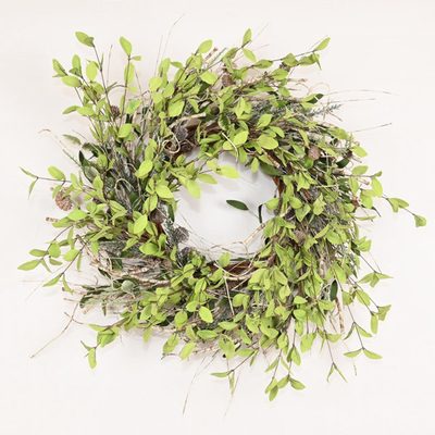26" Farmhouse Birch Blossom Fall Foliage Berry Pinecone Wreath