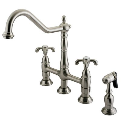 Kingston Brass French Country Two-Handle Bridge Kitchen Faucet