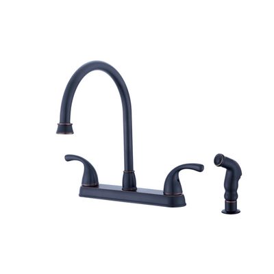 Luna Collection High-Arc Dual Handle Kitchen Faucet with Side Sprayer