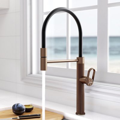 MASO Pull-Out Kitchen Faucet with 360° Swivel Rubber Neck