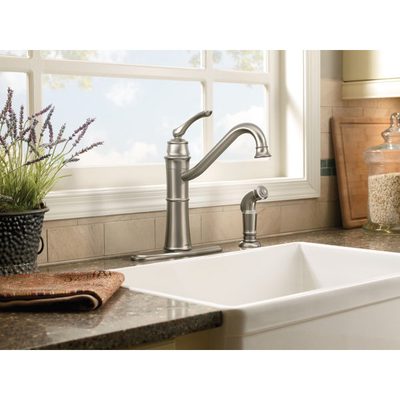 Moen Wetherly Single-Handle Kitchen Faucet with Side Spray