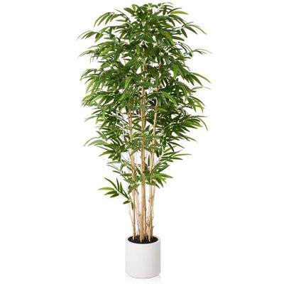 Adcock 6.5 ft Artificial Bamboo Tree in Cream Planter