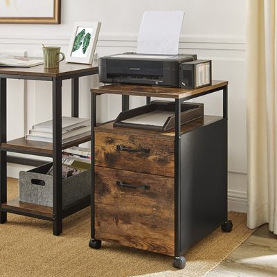 Turgeon 16 Inch 2-Drawer Lockable Mobile File Cabinet