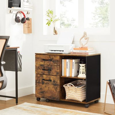 Cambrie 31 Inch 3-Drawer Mobile Lateral Filing Cabinet