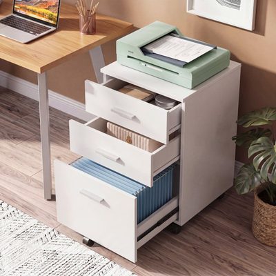 Braxx 16 Inch Wide 3-Drawer Mobile File Cabinet