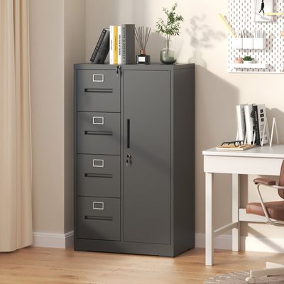 Makeace 4-Drawer Metal Vertical Filing Cabinet with Lock
