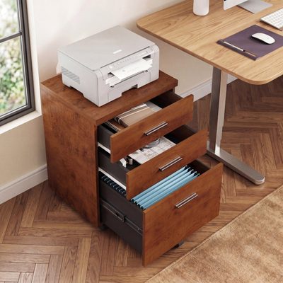 Carreiro 18 Inch Wide 3-Drawer Wood File Cabinet