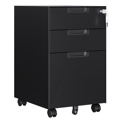 3-Drawer Mobile File Cabinet with Lock, Legal and Letter Size
