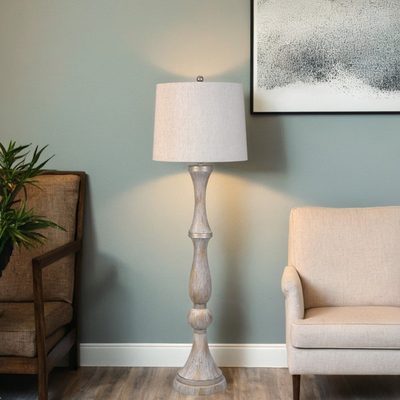 Paulene 60" Polyresin Floor Lamp with 3-Way Switch