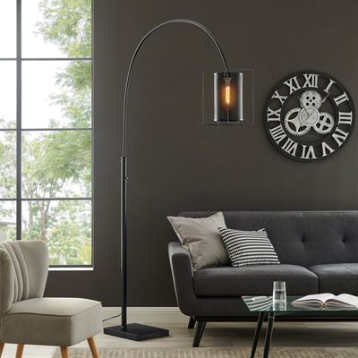 Millport 89" Black Arched Floor Lamp