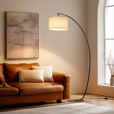 68.5" Arched Floor Lamp with Remote Control and Bulb