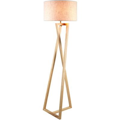 Kigali 62.5" Light Wood Tripod Floor Lamp