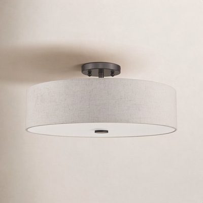 Flaire 4-Light 18" Linen Blend Semi Flush Mount