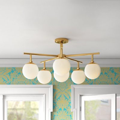 Bathesda 6-Light 26" Iron Semi Flush Mount