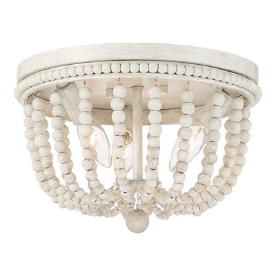 Speier 3-Light Dimmable Beaded Farmhouse Flush Mount