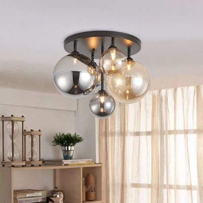 Bertina 5-Light Globe Glass Dimmable Semi Flush Mount