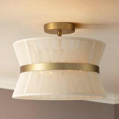 Breanna 2-Light Dimmable Hand-Woven Semi Flush Mount