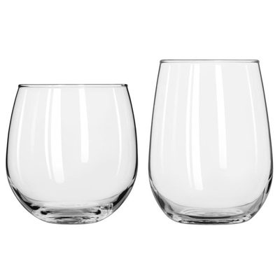 Libbey Stemless 12-Piece Wine Glass Party Set