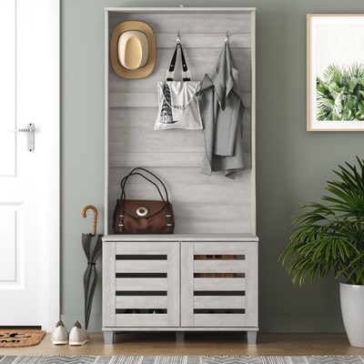 Lismore 31 Inch Hall Tree with Bench and Shoe Storage