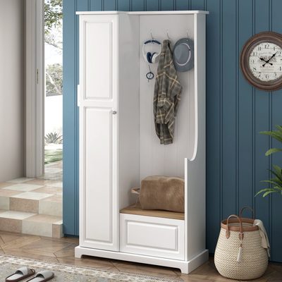 Raimer Hall Tree with Flip-Up Bench and Shoe Cabinet