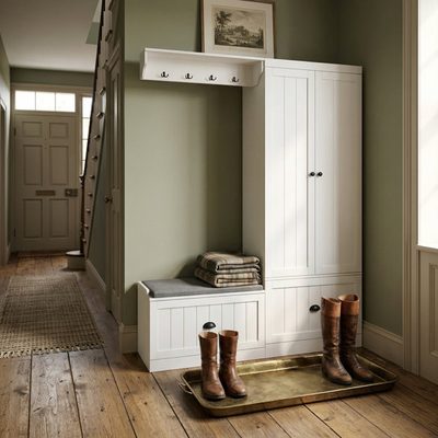 Amberjo 59 Inch Hall Tree with Bench and Shoe Storage