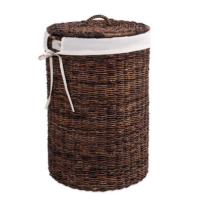Handwoven Round Laundry Hamper Basket with Handles