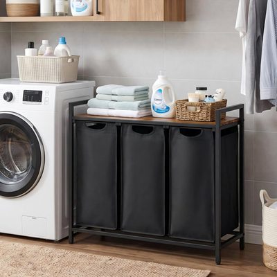 Laundry Hamper with 3 Pull-Out Removable Bags