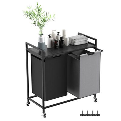 Rolling Laundry Hamper and Waste Basket Set