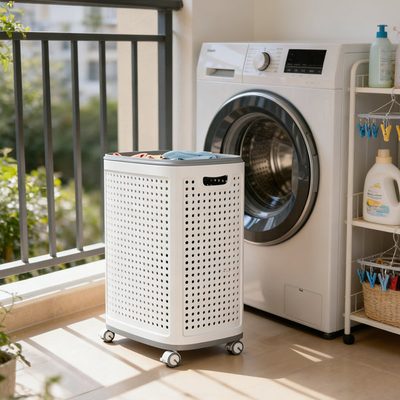 JOYBOS Large-Capacity Laundry Hamper with Lid and Casters