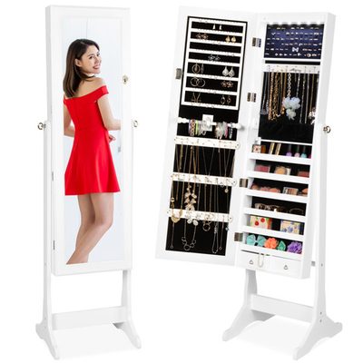 Naiyana Jewelry Armoire Cabinet with Full-Length Mirror