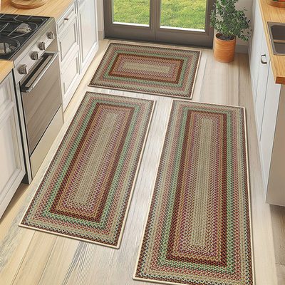 Machine Washable Kitchen Mat with Non-Slip Backing, Set of 3