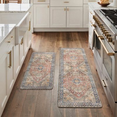 Anti-Fatigue Waterproof Vintage Kitchen Mat, Set of 2