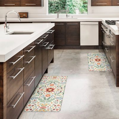 Cushion Comfort Agatha Floral Kitchen Mat, 2-Pack