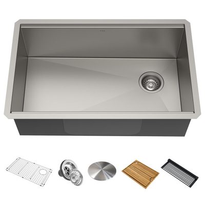 KRAUS Kore 32" Undermount Workstation Stainless Steel Sink with Accessories