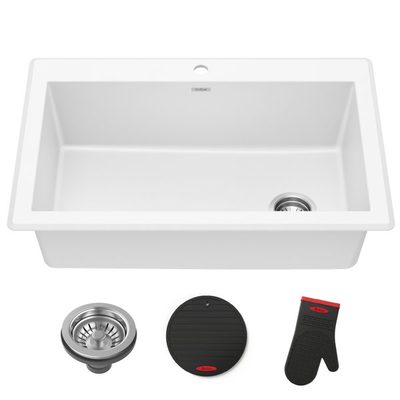 KRAUS Forteza 33" Dual Mount Granite Single Bowl Sink