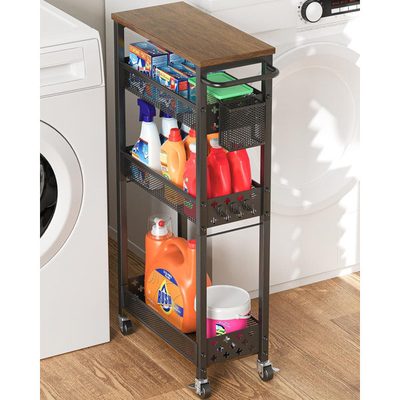 Slim 4-Tier Rolling Storage Cart