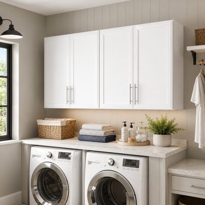 59 Inch Laundry Room Wall Cabinet with Adjustable Shelf