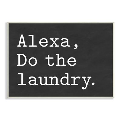 Alexa, Do the Laundry, Modern Minimal Typography Floater Frame Print