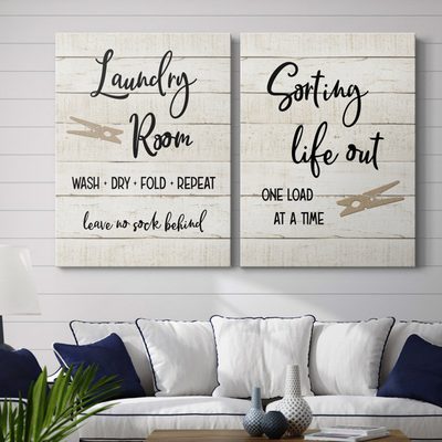 Laundry Pin I, 2-Piece Textual Art Print Set