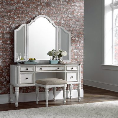 Colchester 3-Piece Vanity Set with Stool and Mirror