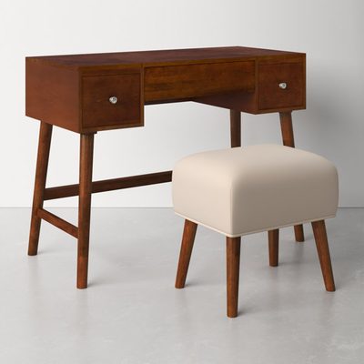 Headley Mid-Century Modern 2-Drawer Flip-Top Vanity Set