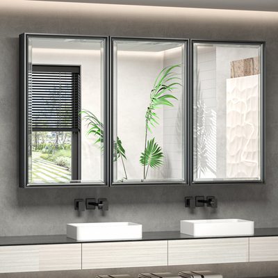 Chouchanik 3-Door Framed Medicine Cabinet with Mirror